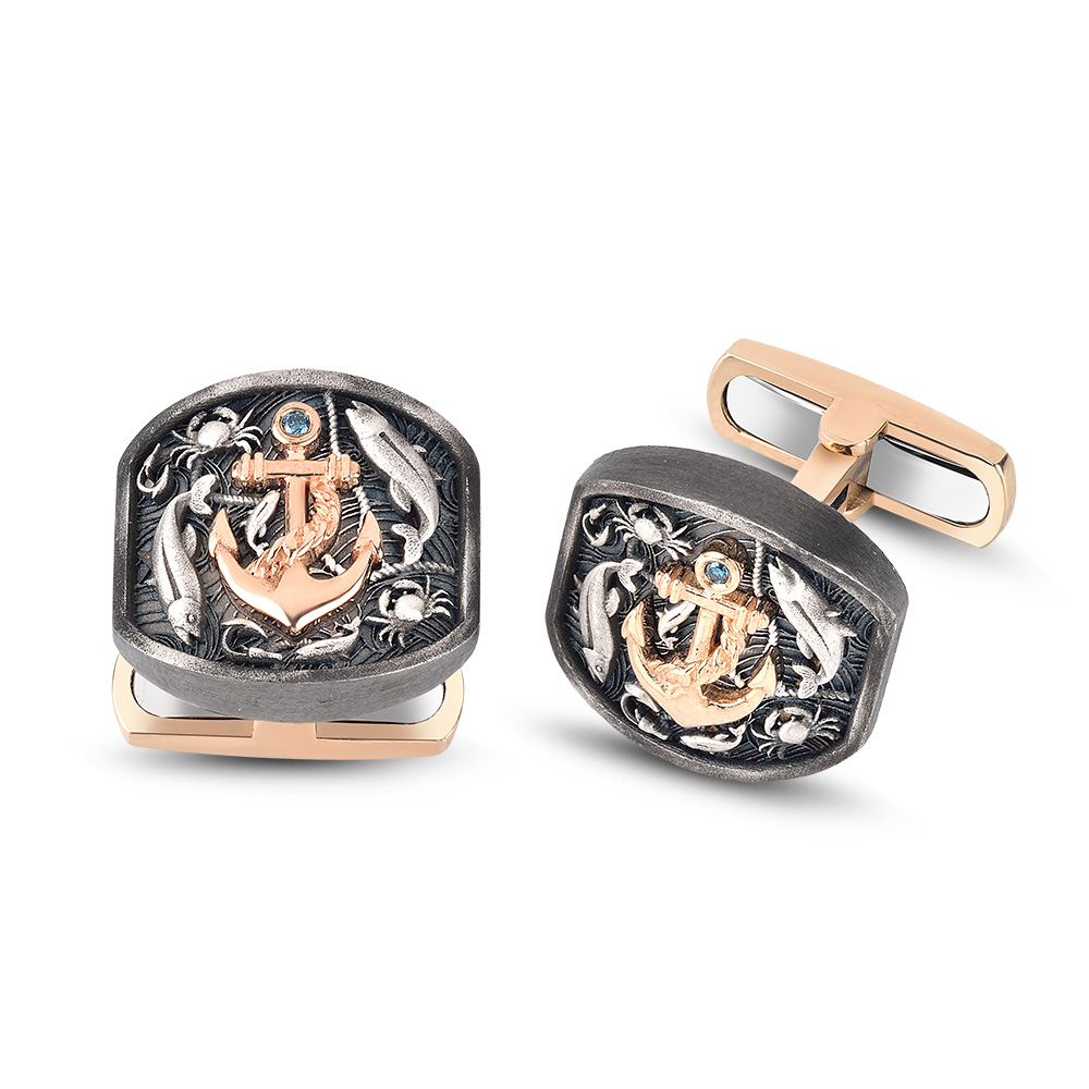 0.02 ct. Pırlantalı Kol Düğmesi