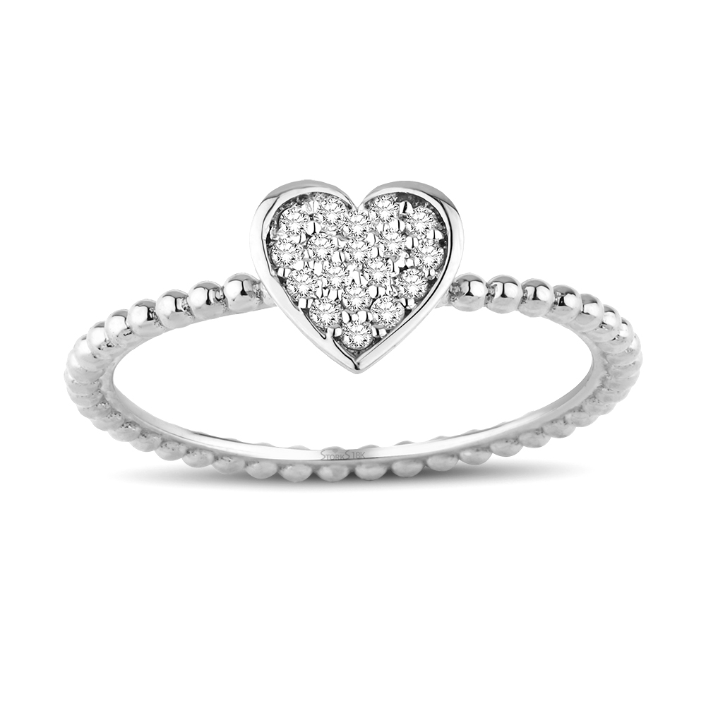 0.12 ct. Pırlanta Kalp yüzük