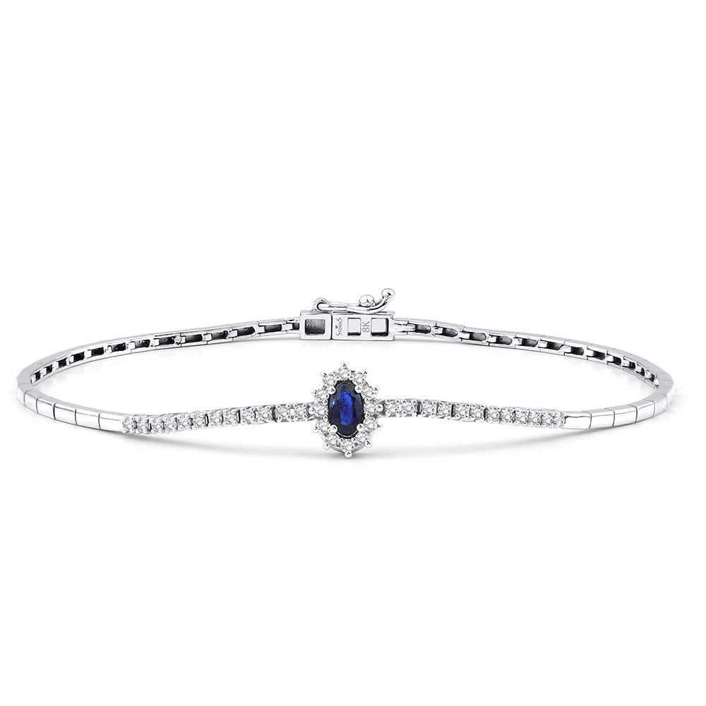 0.50 ct. Pırlanta Laranj Doğal Safir Bileklik