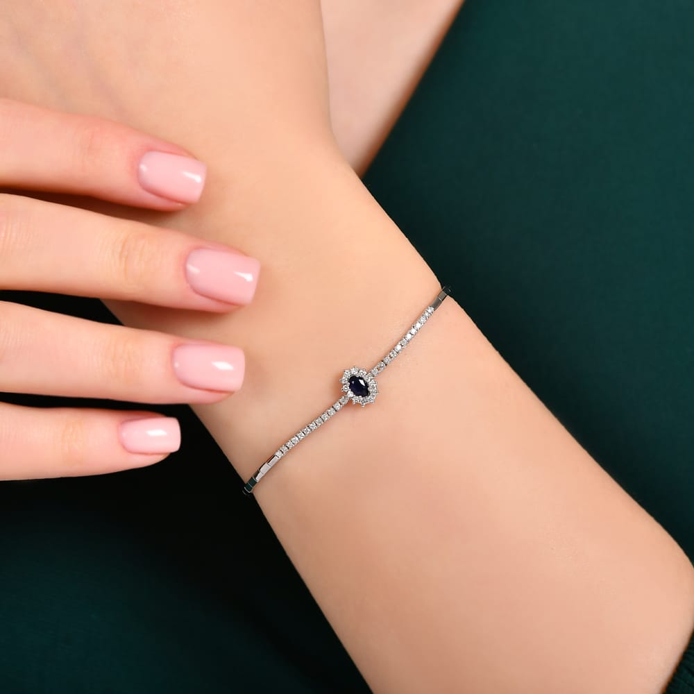 0.50 ct. Pırlanta Laranj Doğal Safir Bileklik 0.50 ct. Pırlanta Laranj Doğal Safir Bileklik