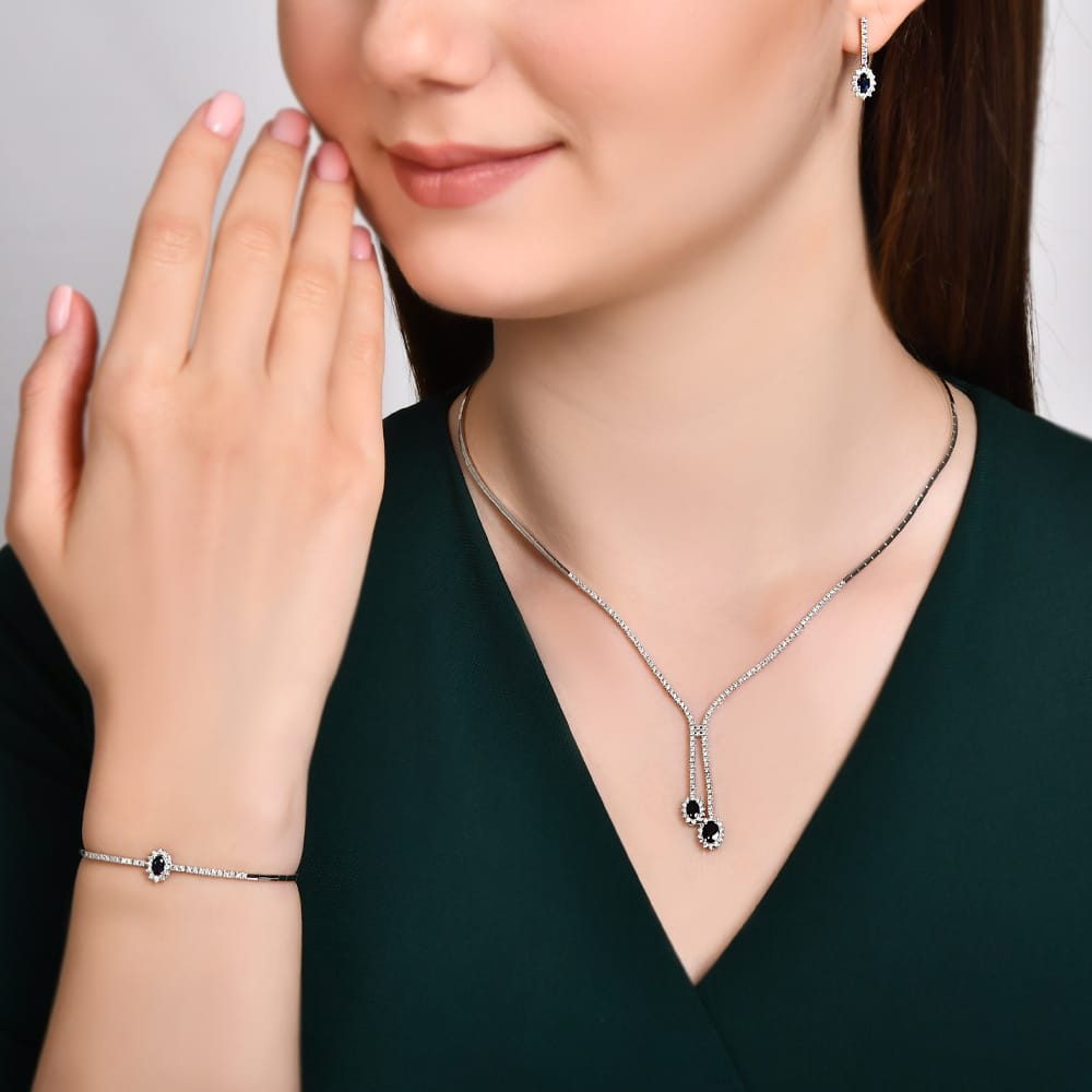0.50 ct. Pırlanta Laranj Doğal Safir Bileklik