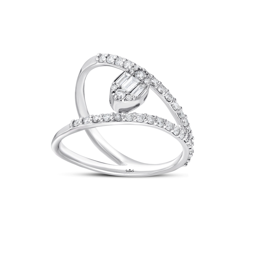 0.55 ct. Pırlanta Baget Yüzük