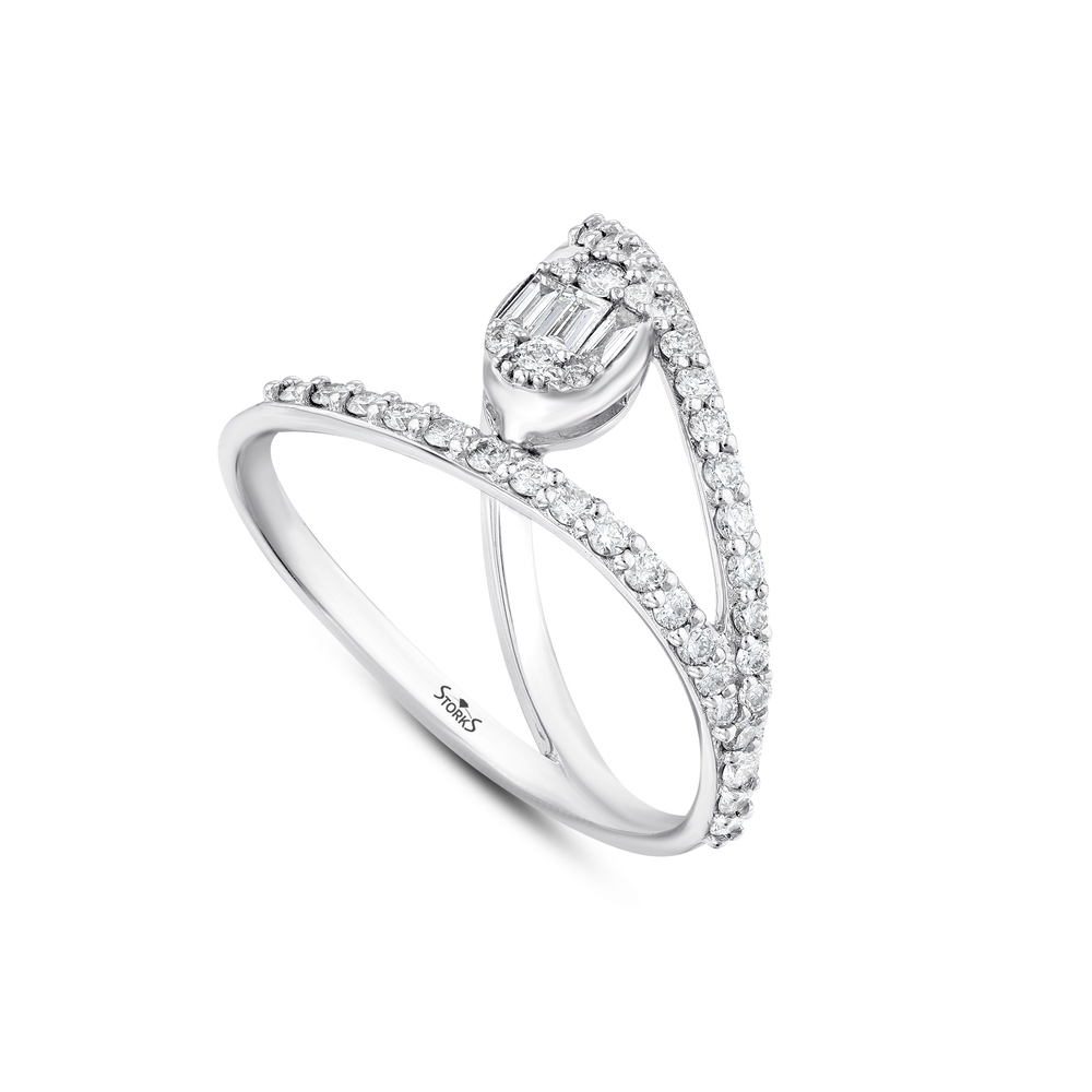 0.55 ct. Pırlanta Baget Yüzük
