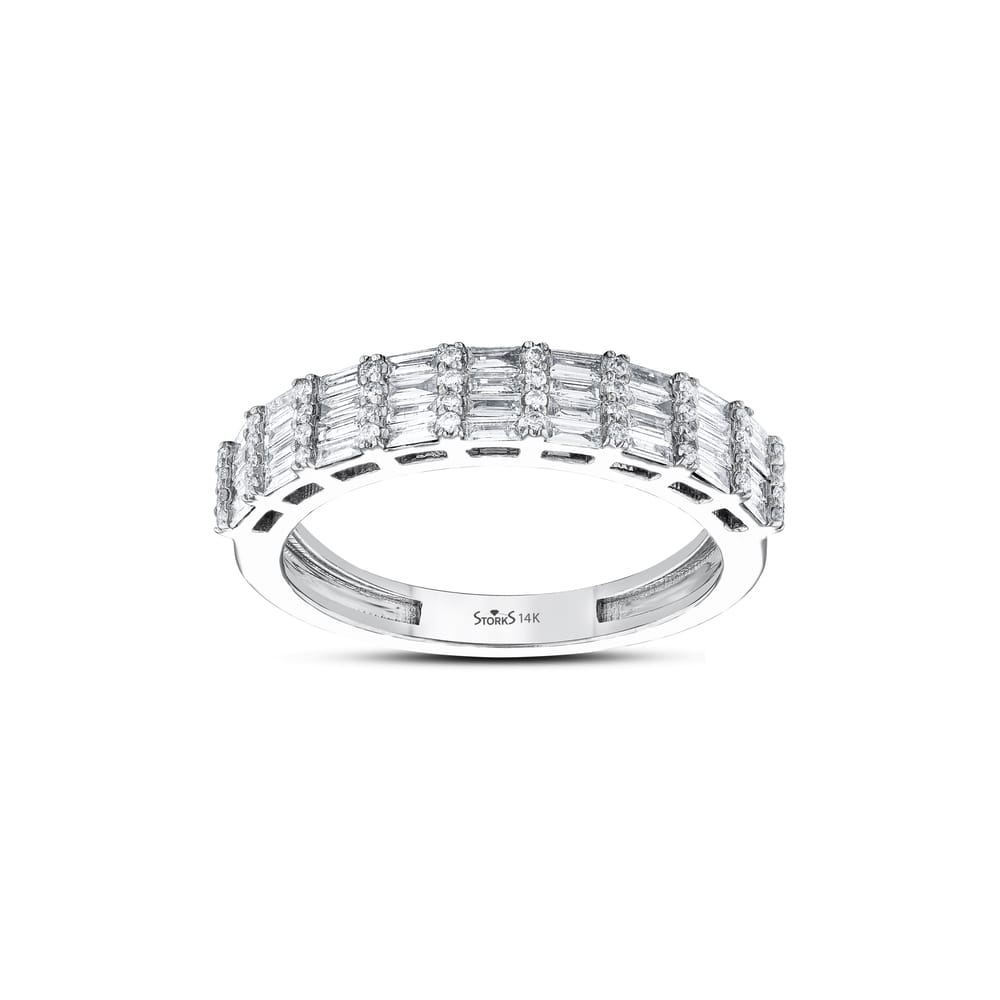 0.61 ct. Pırlanta Cherry Baget Yarımtur Yüzük