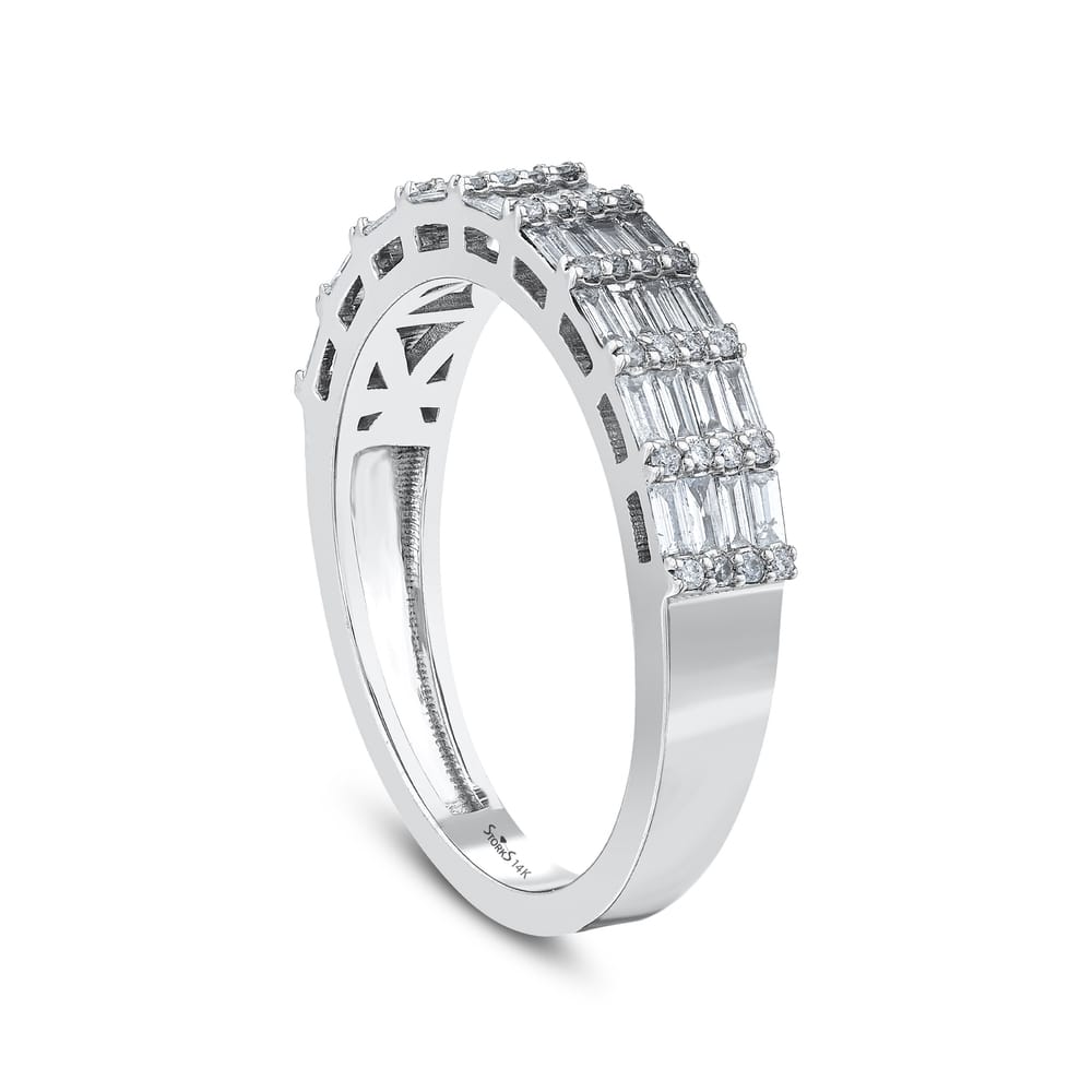 0.61 ct. Pırlanta Cherry Baget Yarımtur Yüzük
