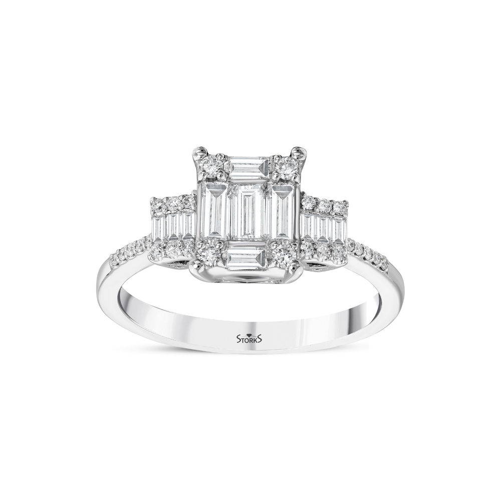 0.62 ct. Pırlanta Baget Yüzük