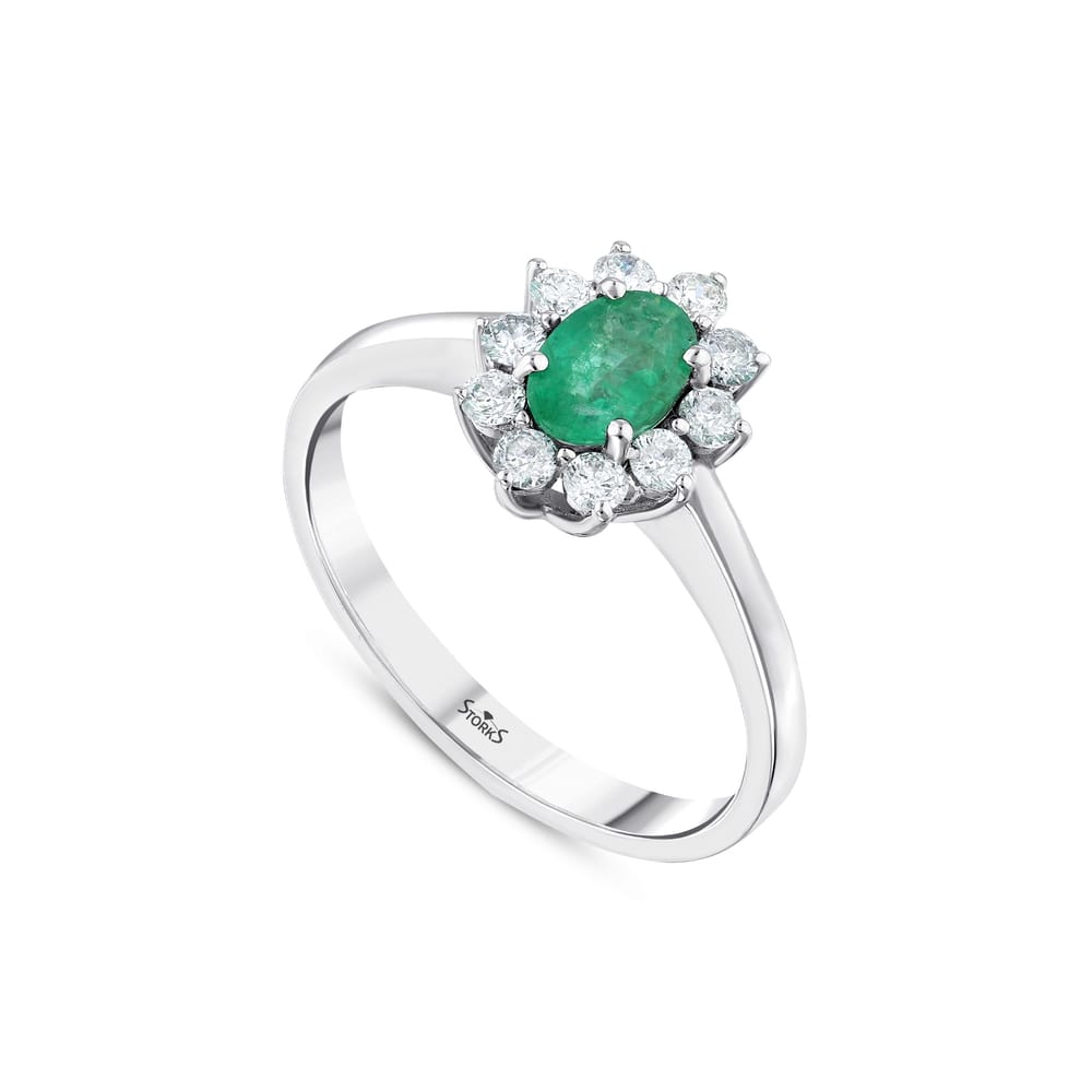 0.67 ct. Pırlanta Doğal Zümrüt Yüzük
