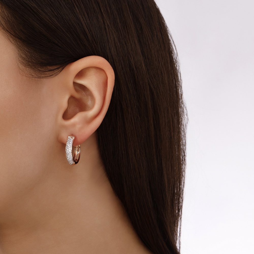 0.68 ct. Pırlanta Halka Küpe 0.68 ct. Pırlanta Halka Küpe