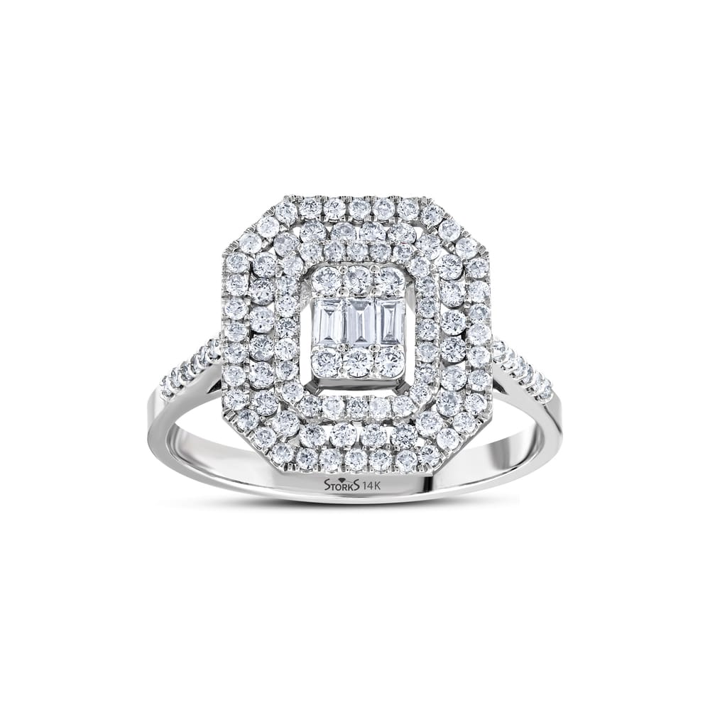 0.70 ct. Pırlanta Baget Yüzük
