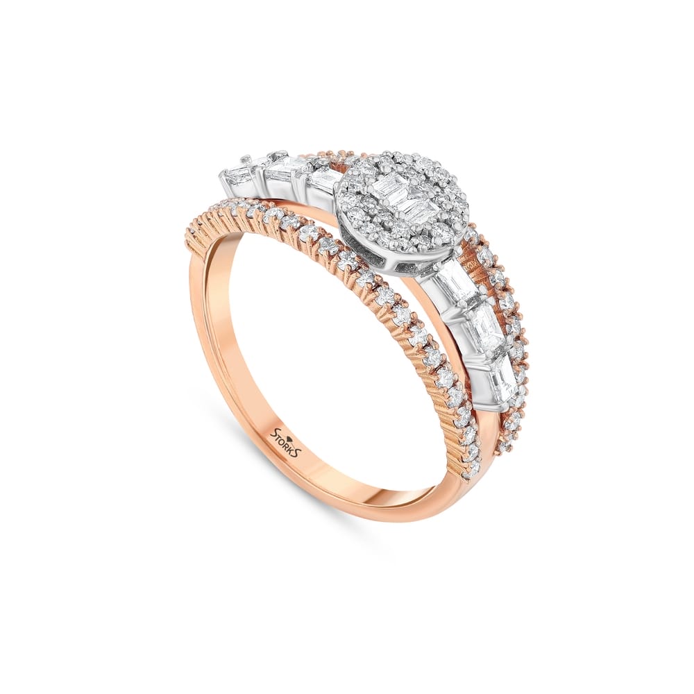 0.74 ct. Pırlanta Baget Yüzük