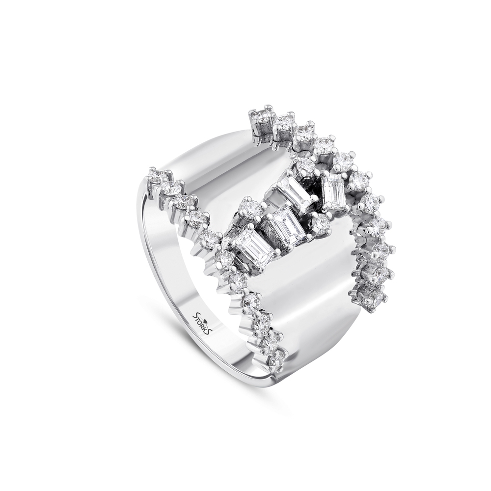 0.76 ct. Pırlanta Baget Yüzük
