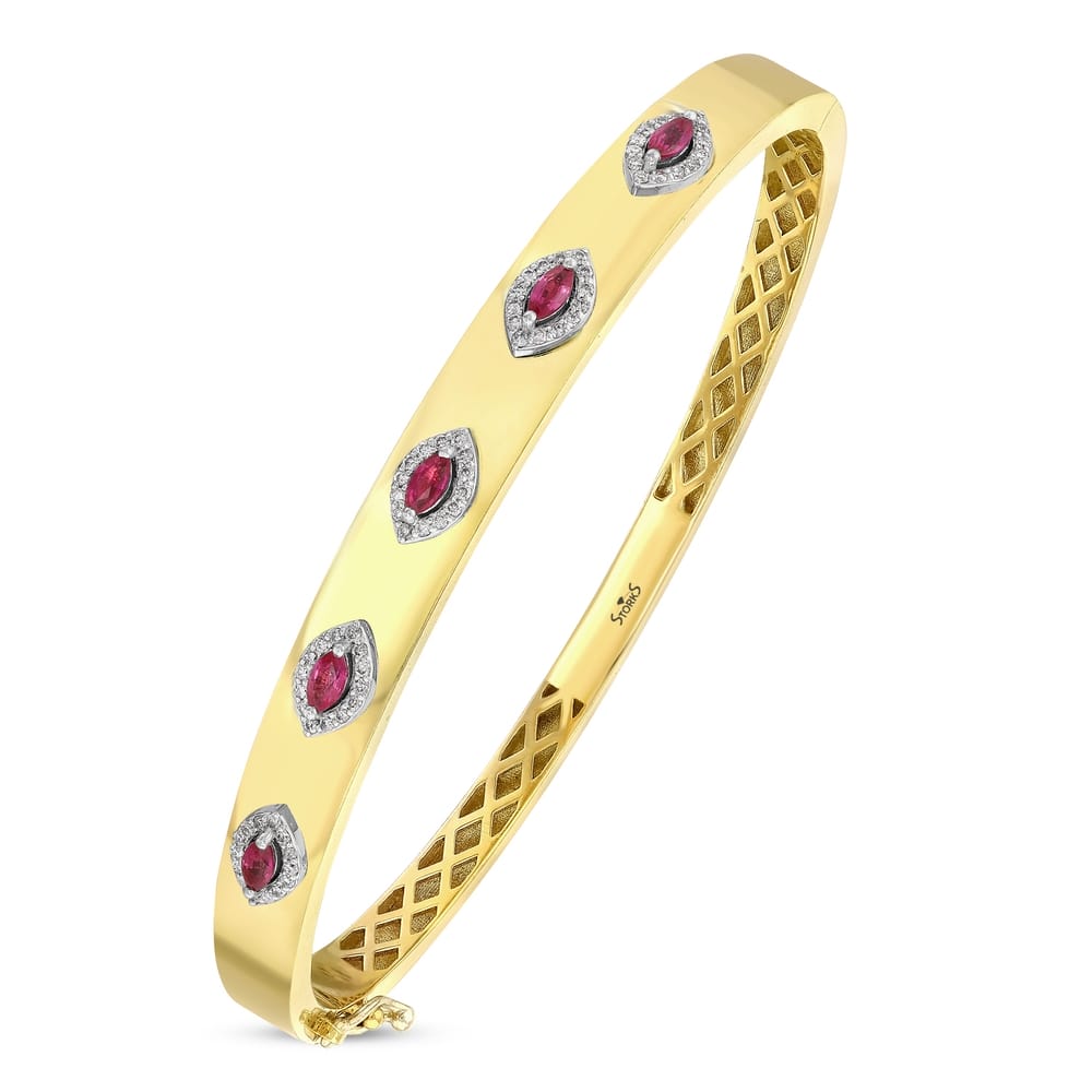 0.76 ct. Pırlanta Doğal Yakut Bileklik