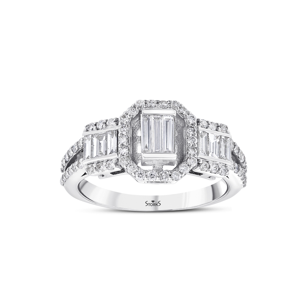 0.88 ct. Pırlanta Baget Yüzük