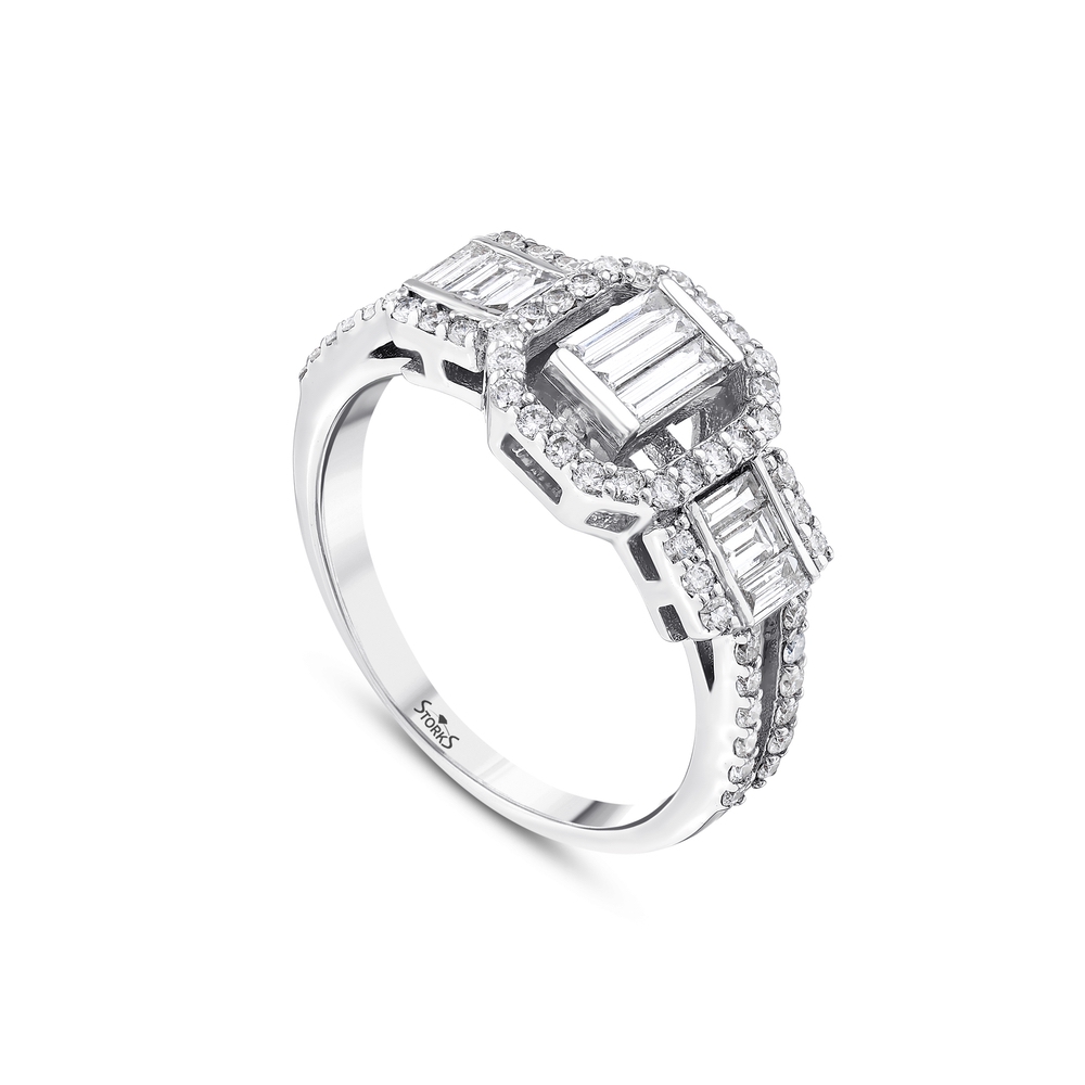 0.88 ct. Pırlanta Baget Yüzük