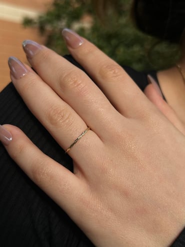 14 Ayar Altın Minimal Burgu Yüzük