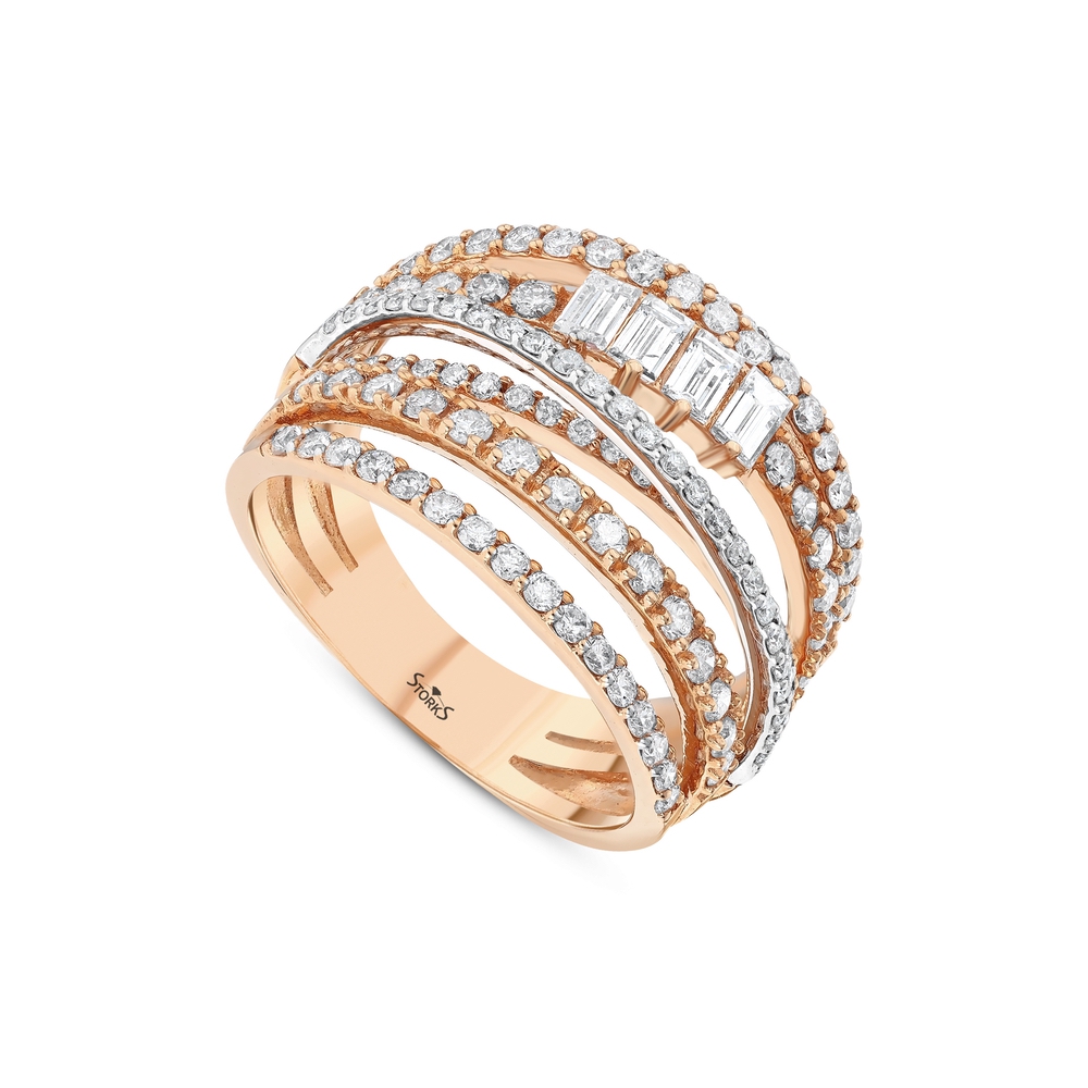1.69 ct. Pırlanta Baget Yüzük
