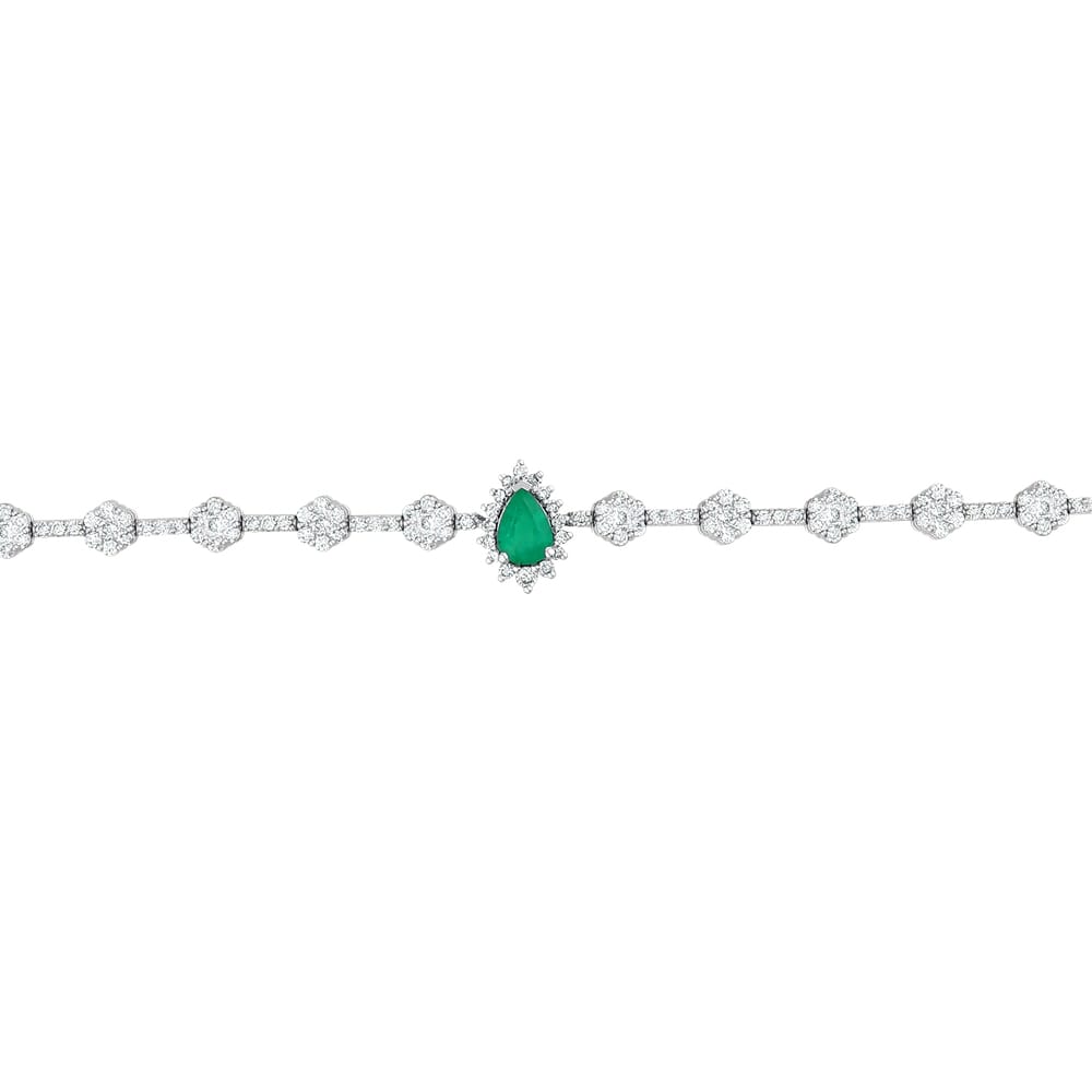 3.52 ct. Pırlanta Doğal Zümrüt Bileklik