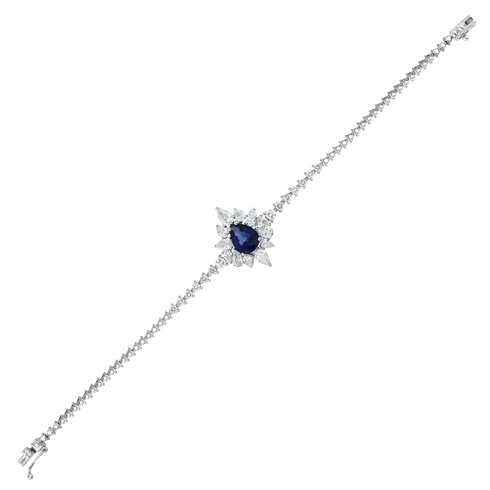 5.83 ct. Pırlanta Doğal Safir Bileklik