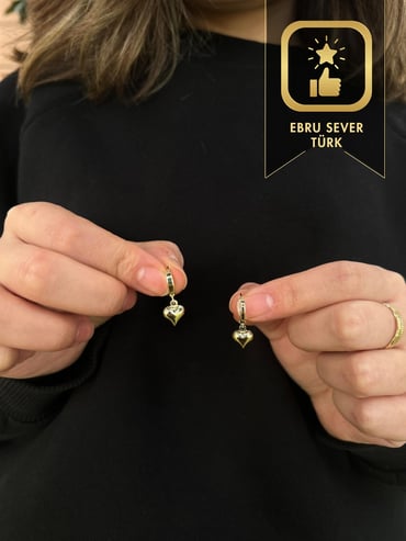 Altın Kalpli Küpe