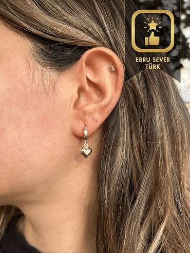 Altın Kalpli Küpe Altın Kalpli Küpe