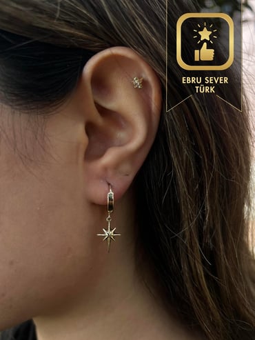 Altın Kutup Yıldızı Küpe Altın Kutup Yıldızı Küpe