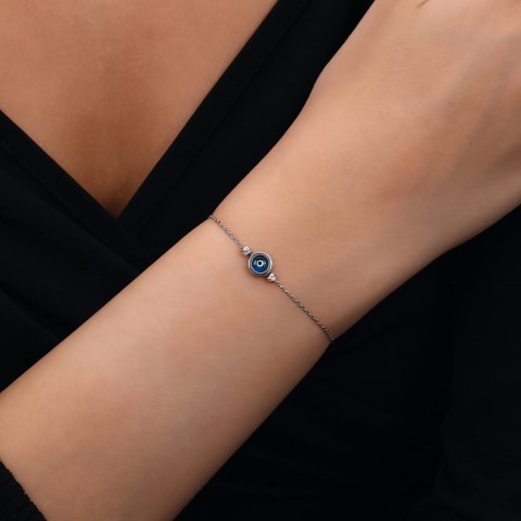 0.06 ct. Pırlanta Nazar Göz Bileklik