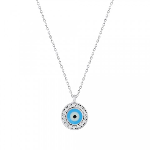 0.06 ct. Pırlanta Nazar Göz Kolye