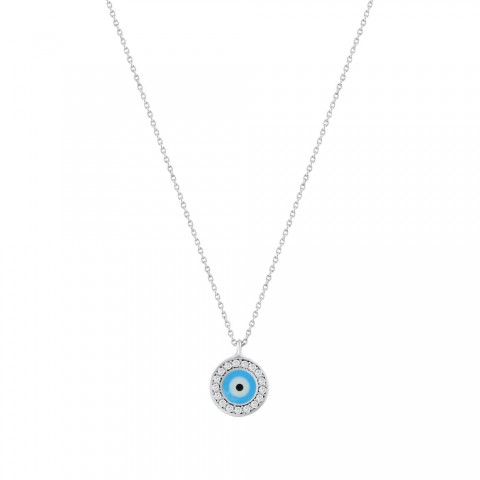 0.06 ct. Pırlanta Nazar Göz Kolye