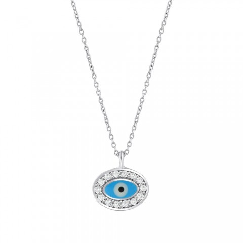 0.06 ct. Pırlanta Nazar Göz Kolye