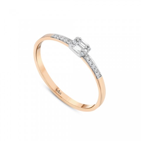 0.09 ct. Pırlanta Baget Yüzük