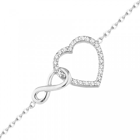0.11 ct. Pırlanta Kalp Bileklik
