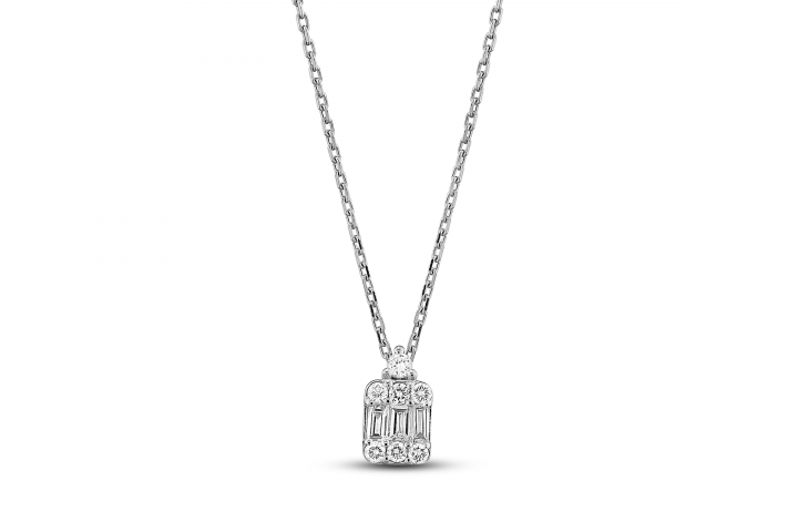 0.16 ct. Pırlanta Baget Kolye