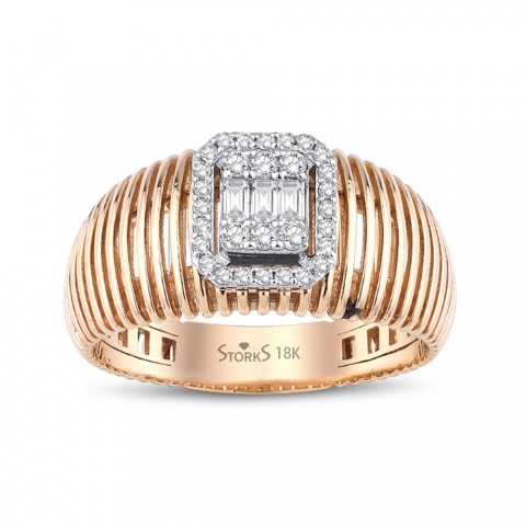 0.21 ct. Pırlanta Baget Yüzük