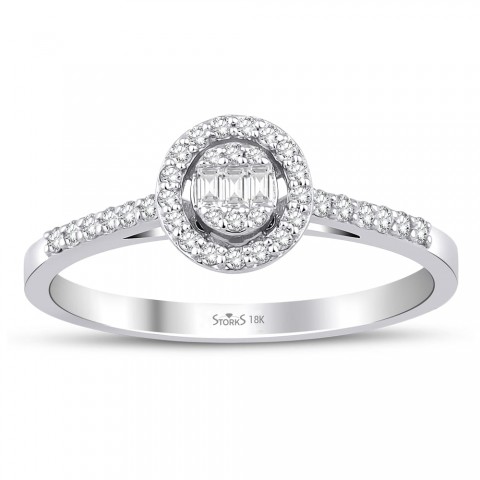 0.22 ct. Pırlanta Baget Yüzük