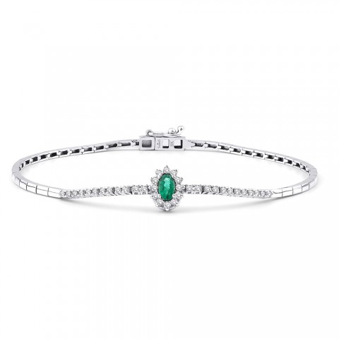 0.48 ct. Pırlanta Laranj Zümrüt Bileklik