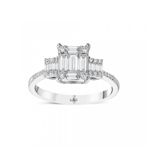 0.62 ct. Pırlanta Baget Yüzük