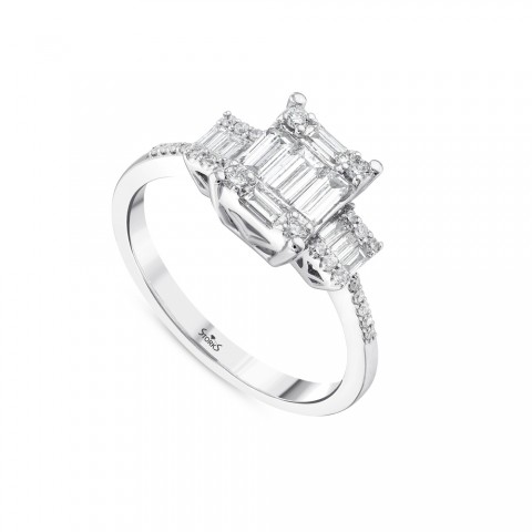 0.62 ct. Pırlanta Baget Yüzük