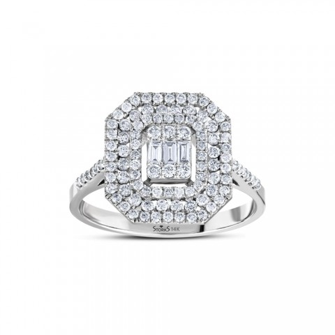 0.70 ct. Pırlanta Baget Yüzük