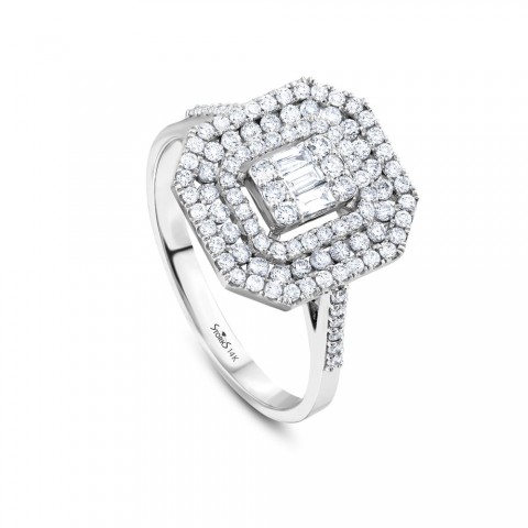 0.70 ct. Pırlanta Baget Yüzük