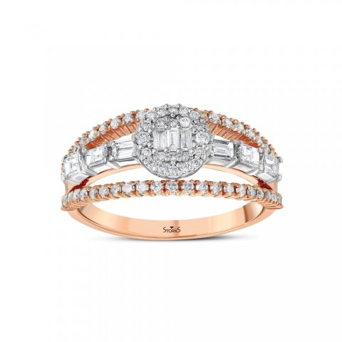 0.74 ct. Pırlanta Baget Yüzük