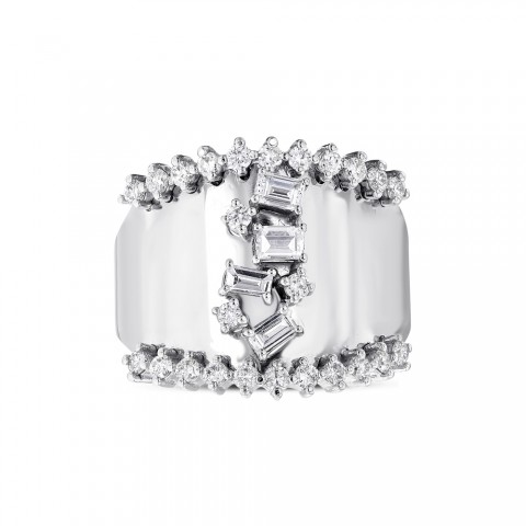 0.76 ct. Pırlanta Baget Yüzük