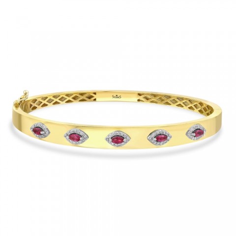 0.76 ct. Pırlanta Doğal Yakut Bileklik