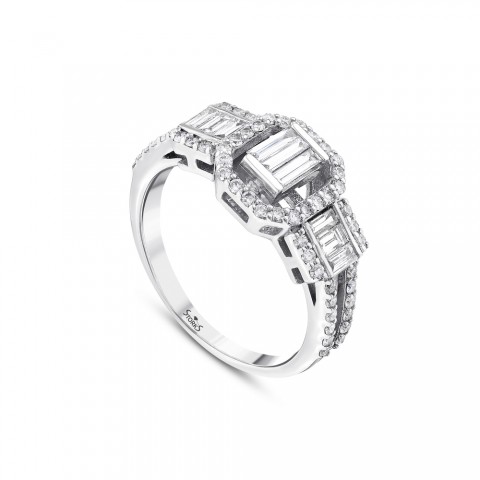 0.88 ct. Pırlanta Baget Yüzük