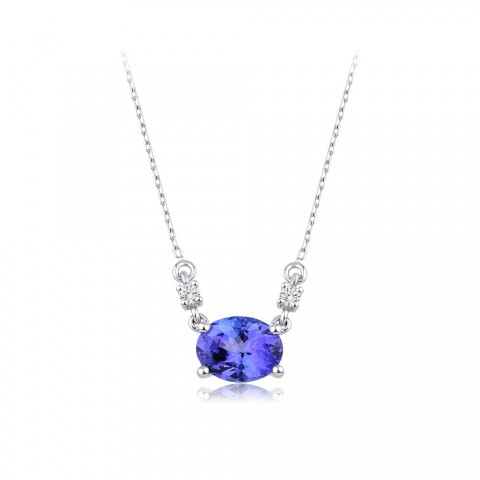 1.50 ct. Pırlanta Tanzanit Kolye