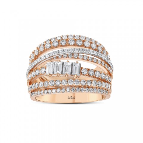 1.69 ct. Pırlanta Baget Yüzük