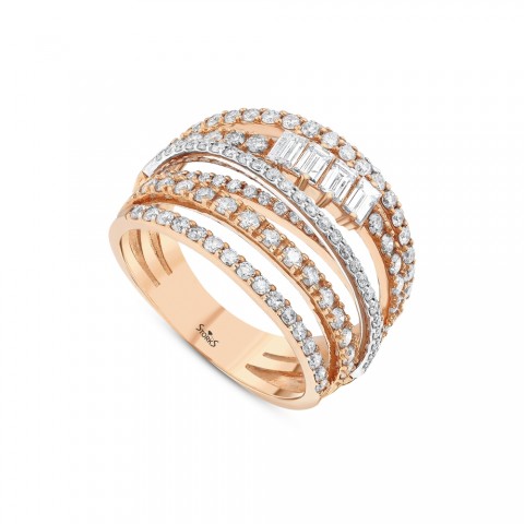 1.69 ct. Pırlanta Baget Yüzük