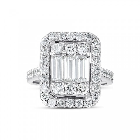 1.85 ct. Pırlanta Baget Yüzük