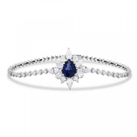 5.83 ct. Pırlanta Doğal Safir Bileklik